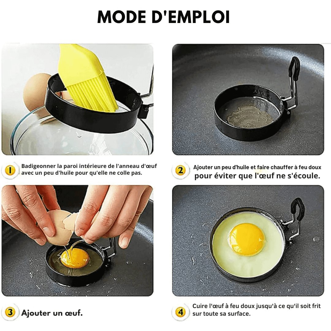 Round Non-Stick Crepe Mold in Stainless Steel – Professional Ring for Fried Eggs