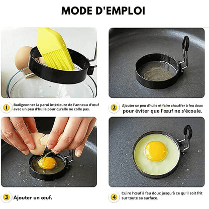 Round Non-Stick Crepe Mold in Stainless Steel – Professional Ring for Fried Eggs