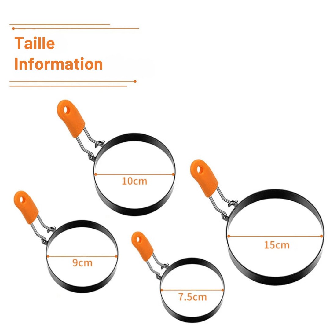 Round Non-Stick Crepe Mold in Stainless Steel – Professional Ring for Fried Eggs
