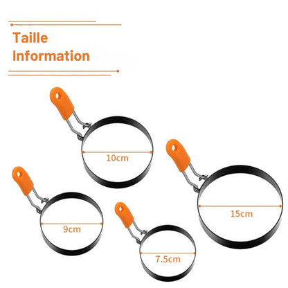 Round Non-Stick Crepe Mold in Stainless Steel – Professional Ring for Fried Eggs