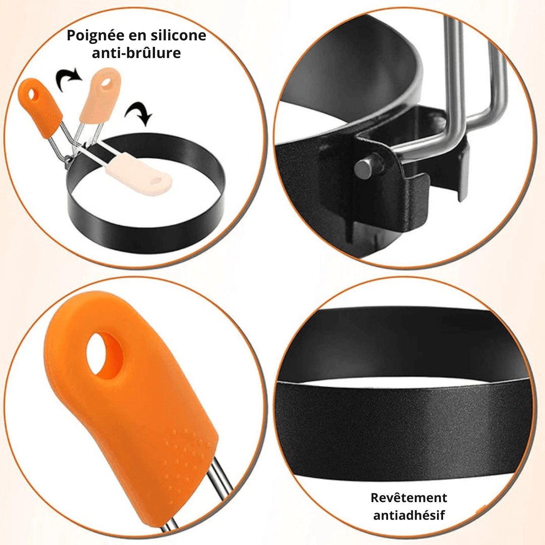 Round Non-Stick Crepe Mold in Stainless Steel – Professional Ring for Fried Eggs